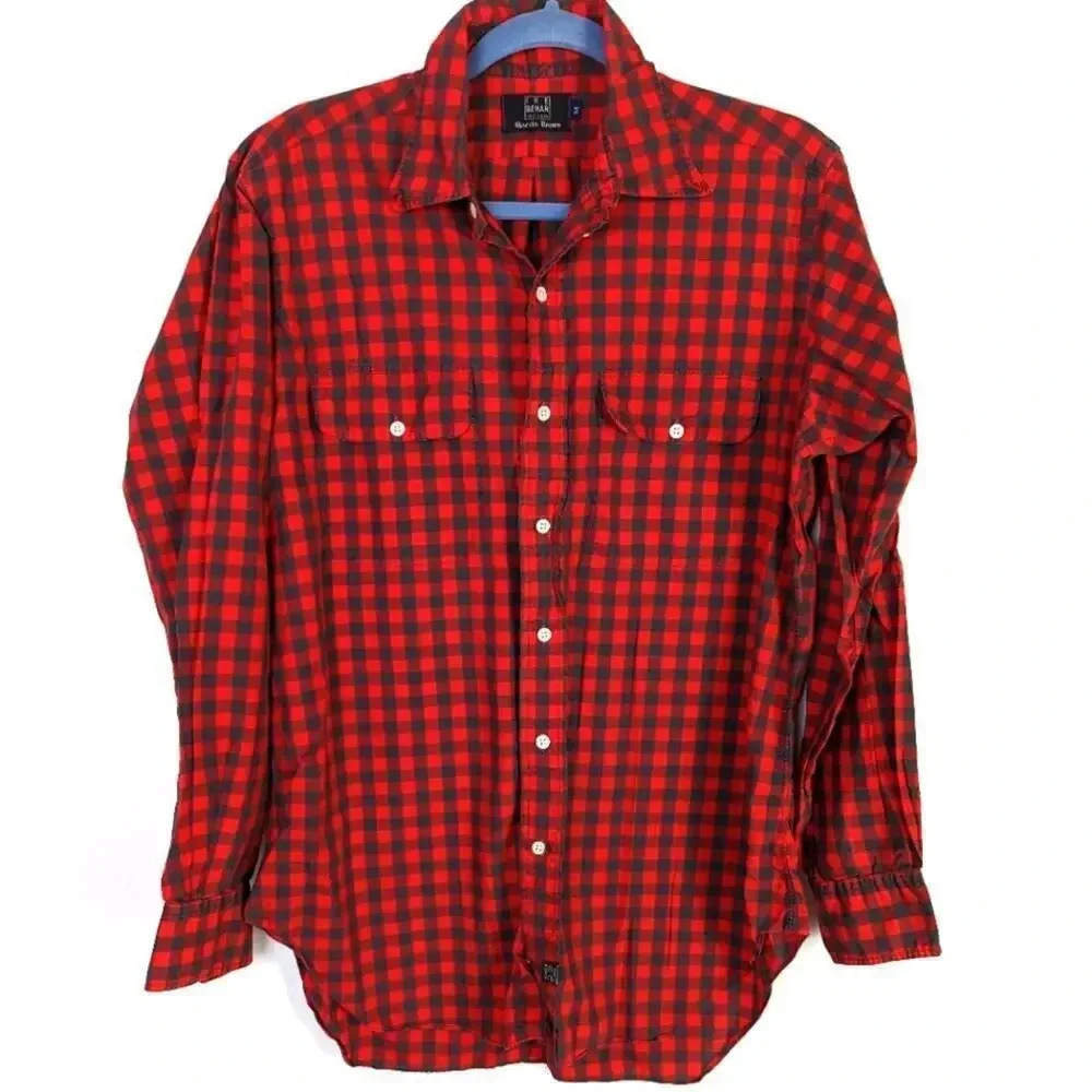 Ike Behar New York Men's Plaid Button Front Shirt M